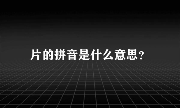 片的拼音是什么意思？