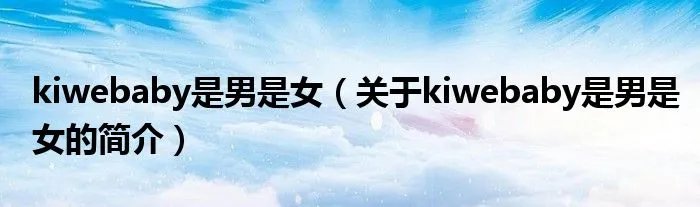 kiwebaby是男是女(关于kiwebaby是男是女的简介)
