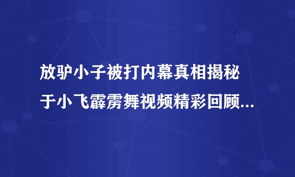 放驴小子被打内幕真相揭秘 于小飞霹雳舞视频精彩回顾_飞外网