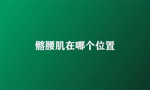 髂腰肌在哪个位置