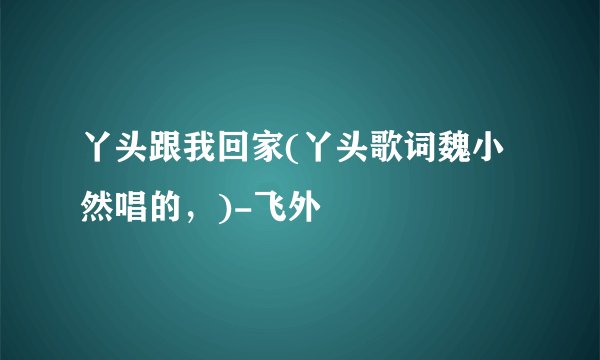 丫头跟我回家(丫头歌词魏小然唱的，)-飞外