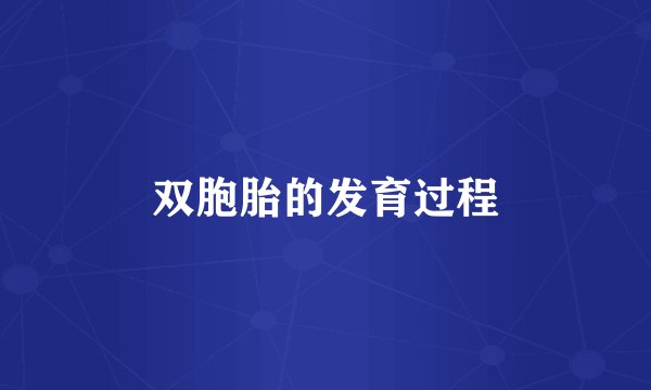 双胞胎的发育过程