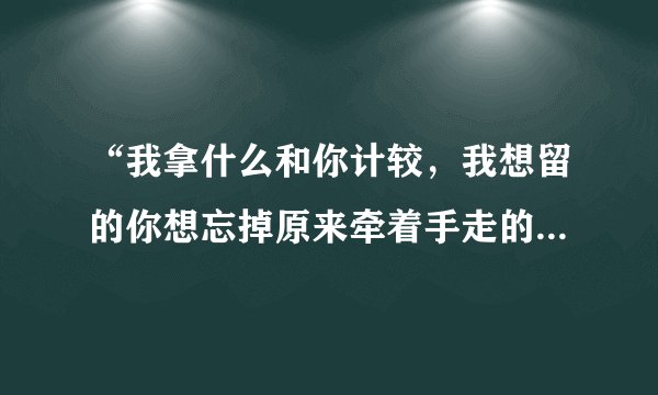 “我拿什么和你计较，我想留的你想忘掉原来牵着手走的路只有我一个人相信天荒地老”是哪首歌