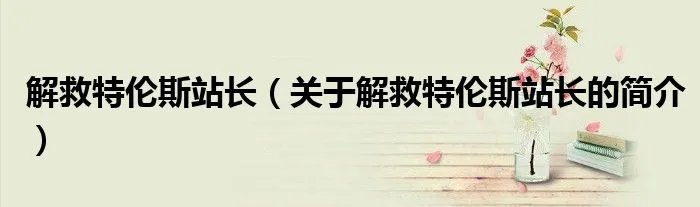解救特伦斯站长（关于解救特伦斯站长的简介）