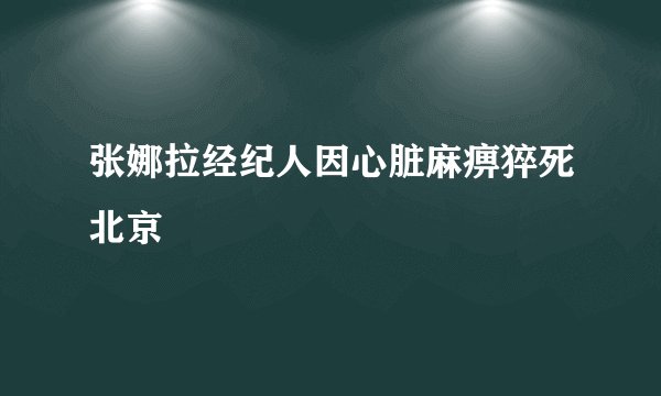 张娜拉经纪人因心脏麻痹猝死北京