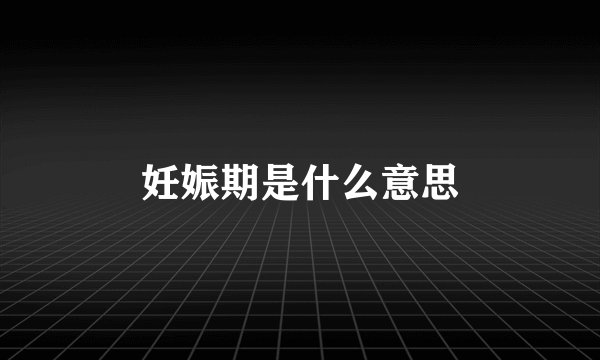 妊娠期是什么意思