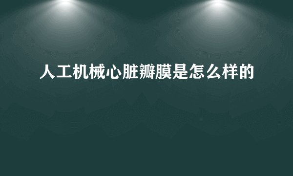 人工机械心脏瓣膜是怎么样的