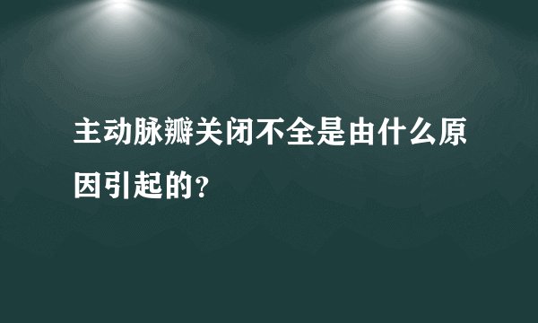 主动脉瓣关闭不全是由什么原因引起的?