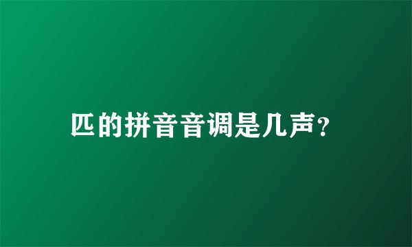 匹的拼音音调是几声？