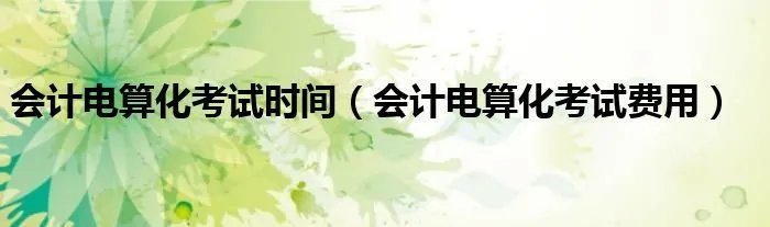 会计电算化考试时间（会计电算化考试费用）