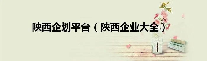 陕西企划平台（陕西企业大全）