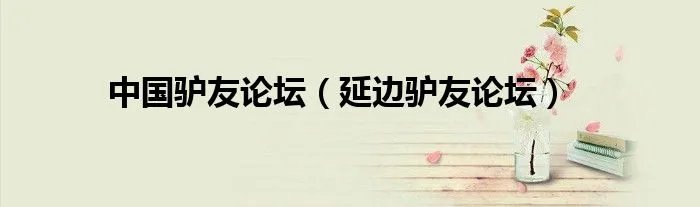 中国驴友论坛（延边驴友论坛）