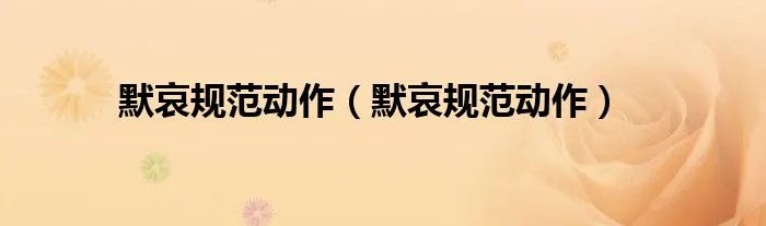 默哀规范动作（默哀规范动作）