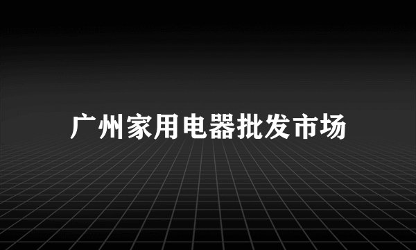 广州家用电器批发市场