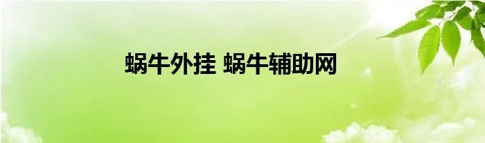 蜗牛外挂 蜗牛辅助网