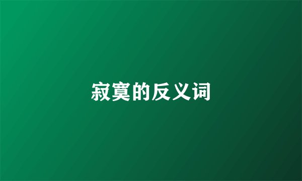 寂寞的反义词