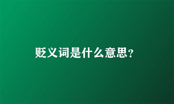 贬义词是什么意思？