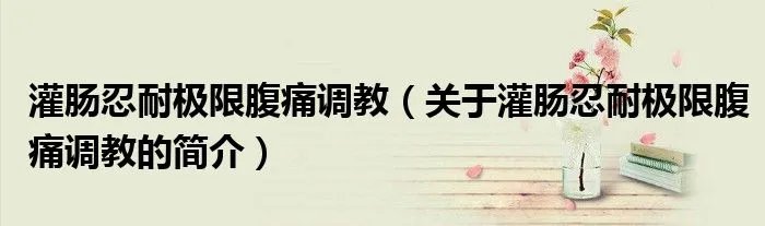灌肠忍耐极限腹痛调教（关于灌肠忍耐极限腹痛调教的简介）
