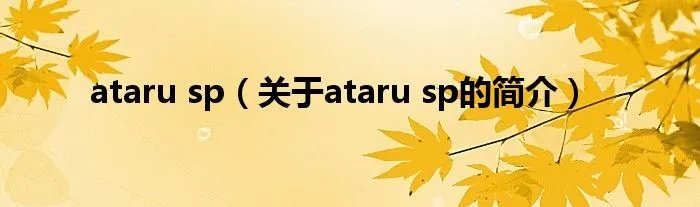 ataru sp(关于ataru sp的简介)