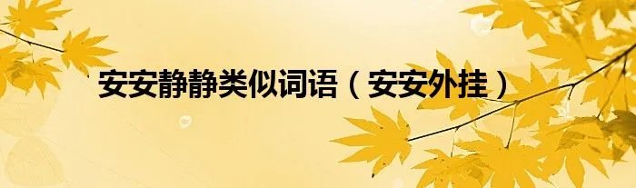 安安静静类似词语（安安外挂）