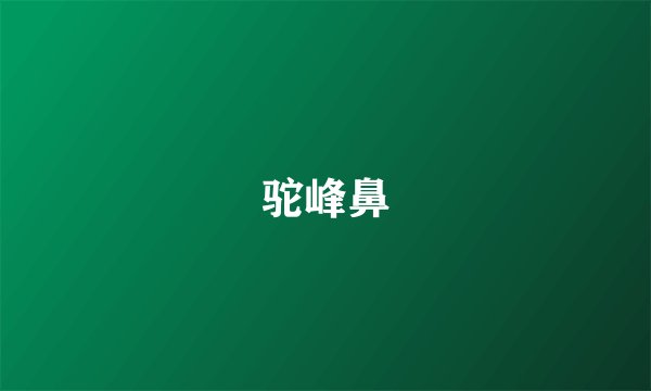 驼峰鼻