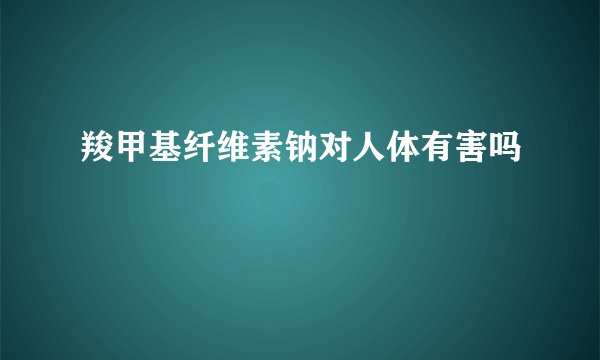 羧甲基纤维素钠对人体有害吗