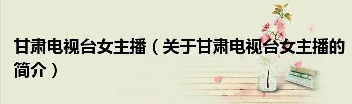 甘肃电视台女主播（关于甘肃电视台女主播的简介）