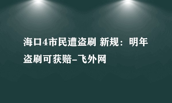 海口4市民遭盗刷 新规:明年盗刷可获赔-飞外网
