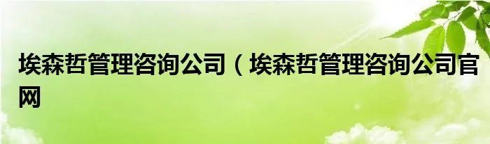 埃森哲管理咨询公司(埃森哲管理咨询公司官网