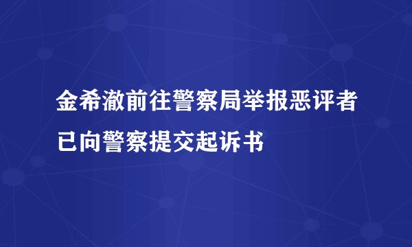 金希澈前往警察局举报恶评者已向警察提交起诉书