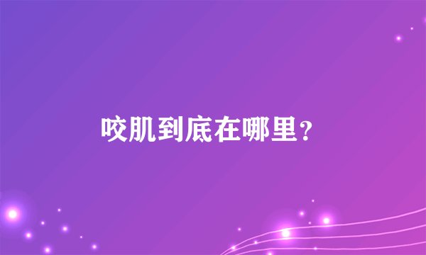 咬肌到底在哪里？