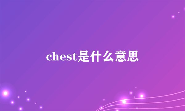 chest是什么意思
