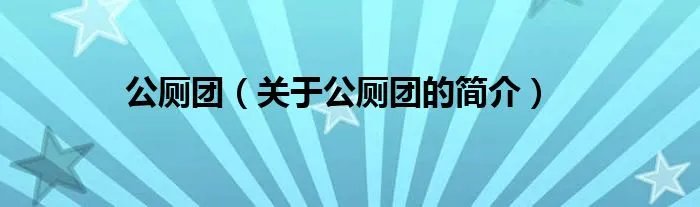 公厕团（关于公厕团的简介）