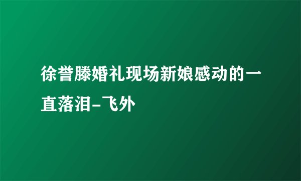 徐誉滕婚礼现场新娘感动的一直落泪-飞外