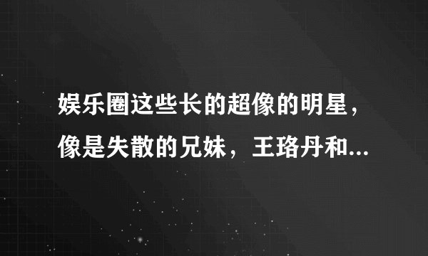 娱乐圈这些长的超像的明星，像是失散的兄妹，王珞丹和葛优神相似