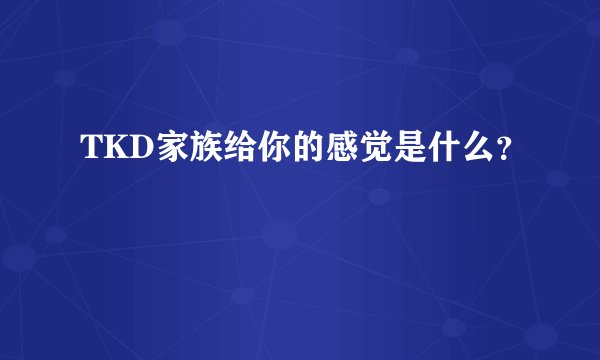 TKD家族给你的感觉是什么？