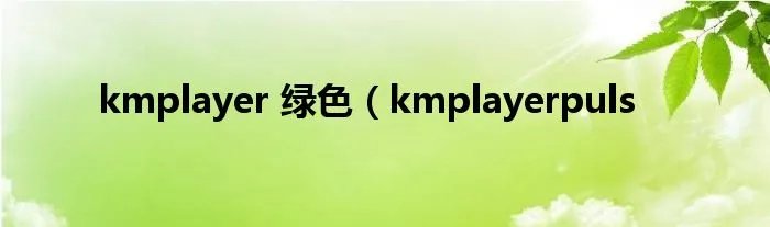 kmplayer 绿色（kmplayerpuls