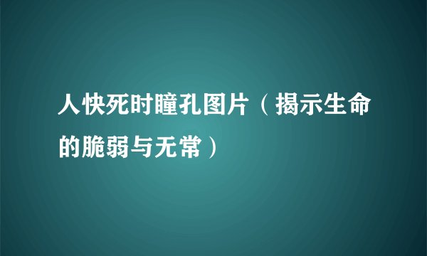 人快死时瞳孔图片（揭示生命的脆弱与无常）