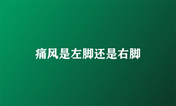 痛风是左脚还是右脚