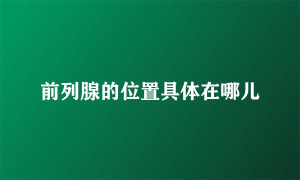 前列腺的位置具体在哪儿