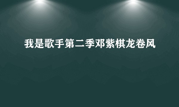 我是歌手第二季邓紫棋龙卷风