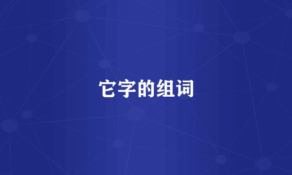 它字的组词