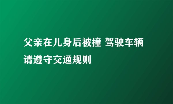 父亲在儿身后被撞 驾驶车辆请遵守交通规则