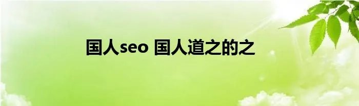 国人seo 国人道之的之