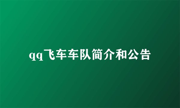 qq飞车车队简介和公告