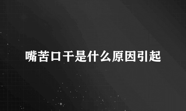 嘴苦口干是什么原因引起