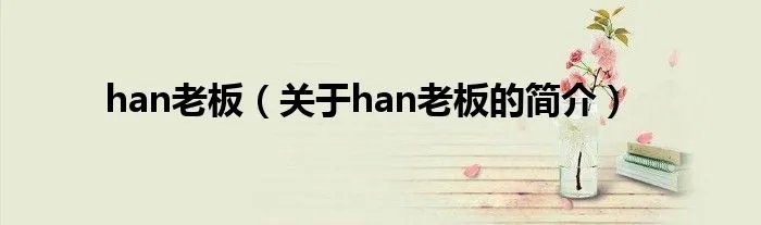 han老板（关于han老板的简介）