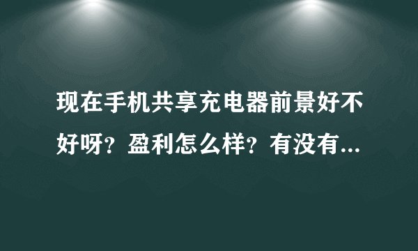现在手机共享充电器前景好不好呀？盈利怎么样？有没有在做的了呀？希望了解一下！