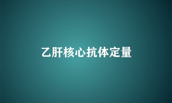 乙肝核心抗体定量