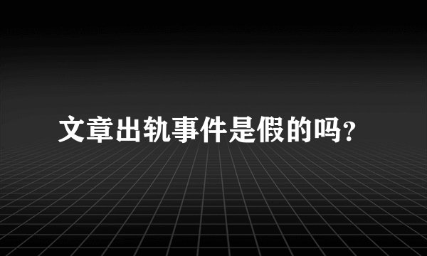 文章出轨事件是假的吗？